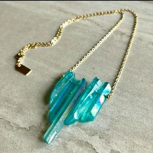 Semi-Precious Aqua Aura Quartz Necklace